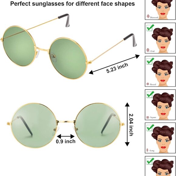 28 Pairs Round Hippie Sunglasses Coloured Disco Glasses 70s Party Accessories - Picture 2 of 7